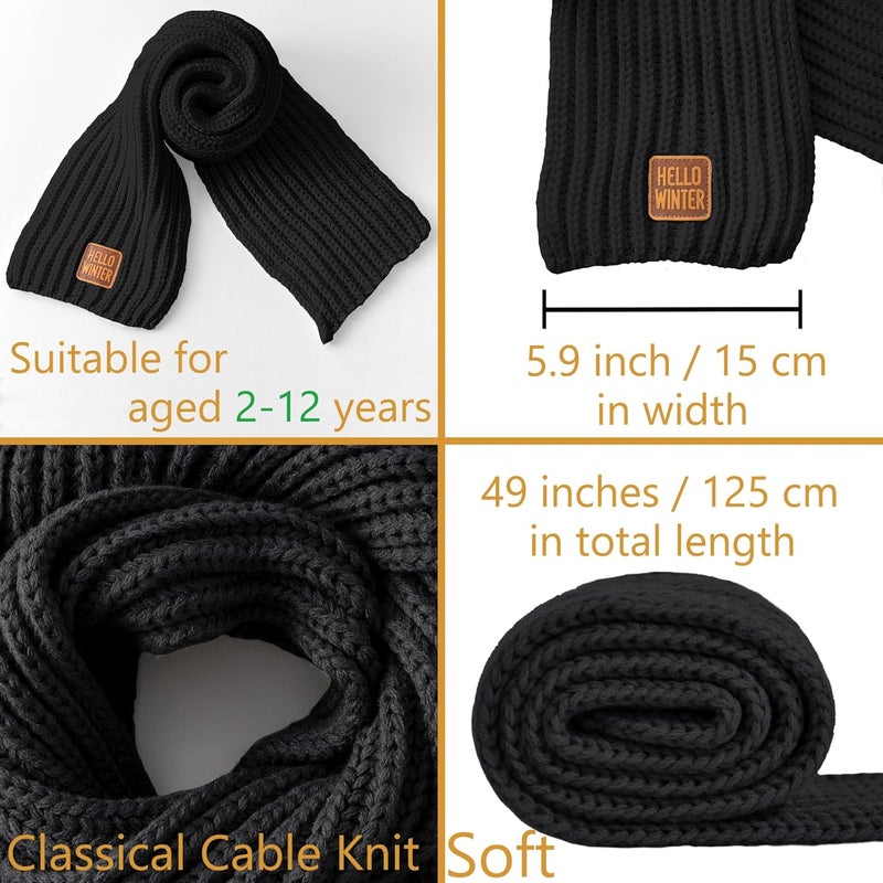 Hello Winter Kids Scarf Winter Neck Warmer Toddler Neck Scarf Girls Thick Scarves Boys Warm Neck Warp 2-12 Years - Image 2
